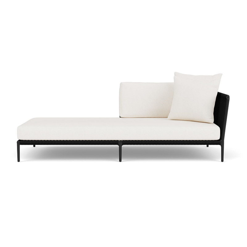 Otti Left Arm Sectional Chaise, Blanca, Black