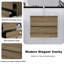 Meuble-lavabo mural 24 po en chêne brut et chêne brut avec lavabo en céramique