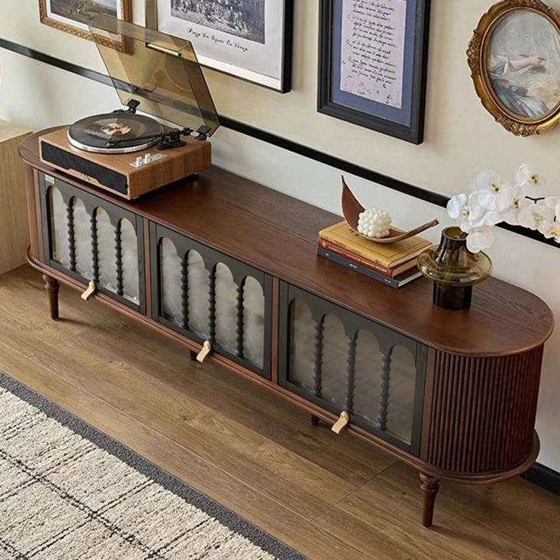 Modern Nut-Brown Solid Wood TV Stands