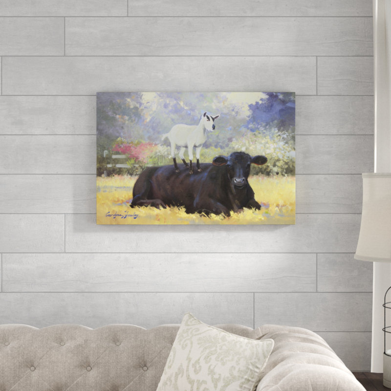 «Farm Pals V», peinture sur toile, H 20 po x l 30 po