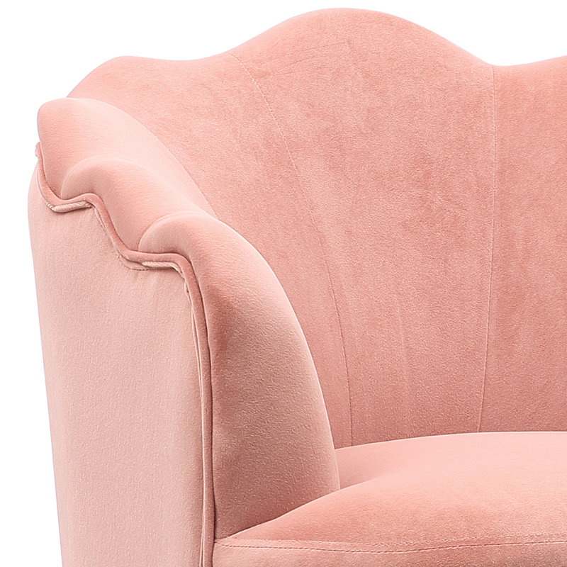 Adriel Upholstered Barrel Chair, Pink
