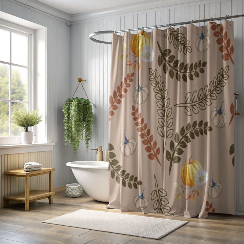 Rideau de douche 1 pièce Autumn Bounty, H 74 po x l 35 po