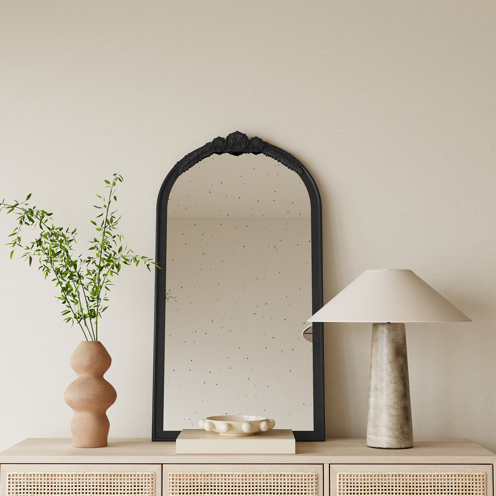 Langosta Accent Mirror, 42" x 23", Black