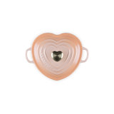 Le Creuset Cast Iron Traditional Heart Dish 1.25 Qt Peche Light Gold Heart Knob