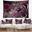 Tapisserie fleur abstraite à fleur mauve foncé-28498183