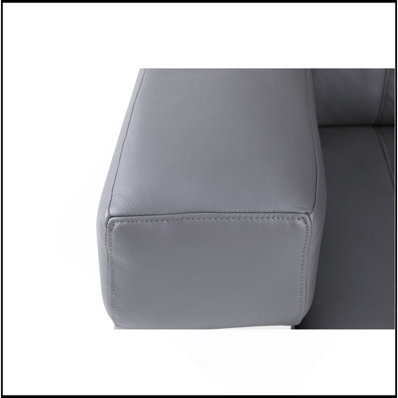 Causeuse en cuir italien Global United, Gris foncé