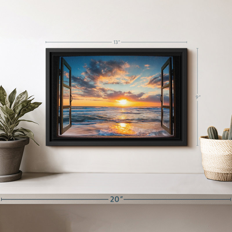 " Window To Pacific Beach Canvas Print ", 9" H x 13" W