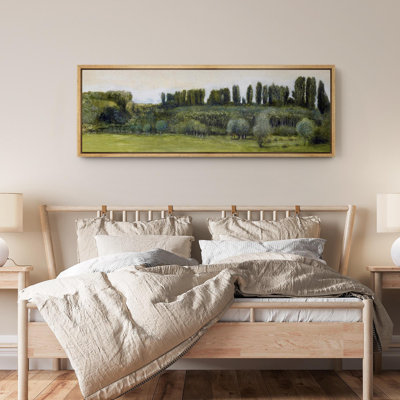 «Green Woodland Forest Nature Landscape Modern Extra Large», reproduction d'art sur toile encadrée
