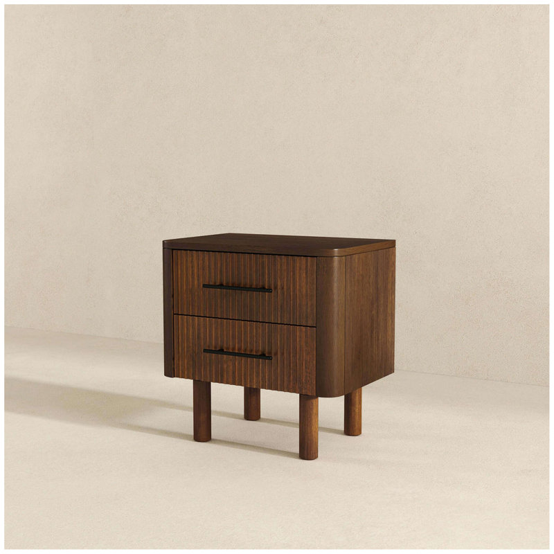 Table de chevet moderne avec table de chevet en noyer Logan