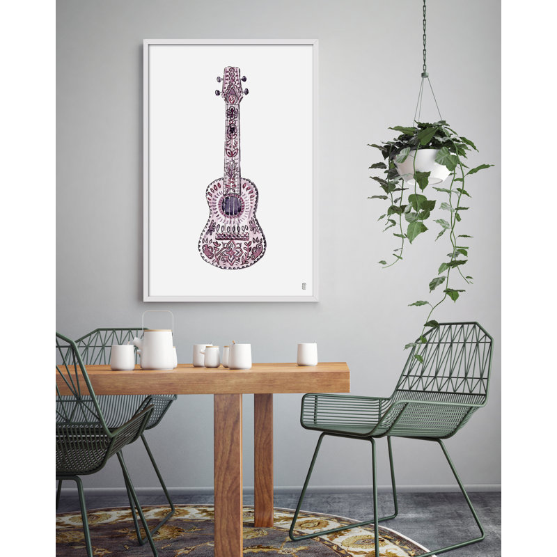 Objects Guitar by César Ortiz Echagüe - Single Picture Frame Painting, 90cm H x 60cm W x 3cm D