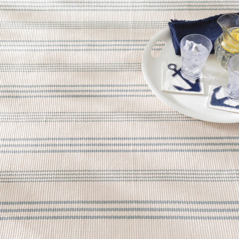 Swedish Stripe Handwoven Cotton Rug, Rectangle 6' x 9'