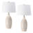 2-Pack 3-Way White Ceramic Table Lamp