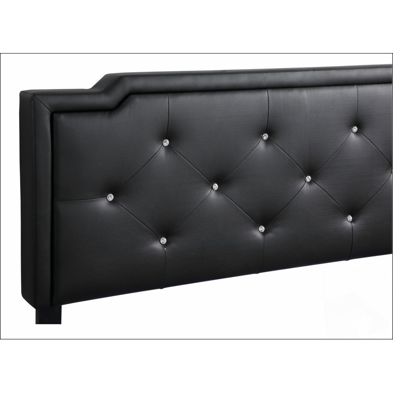 Upholstered Bed Frame With Button Tufted Headboard