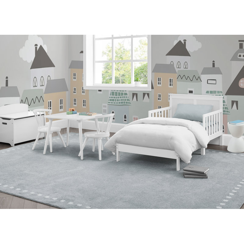 Delta Children Collins Wood Toddler Bed, Greenguard Gold Certified, Midnight Gray, White