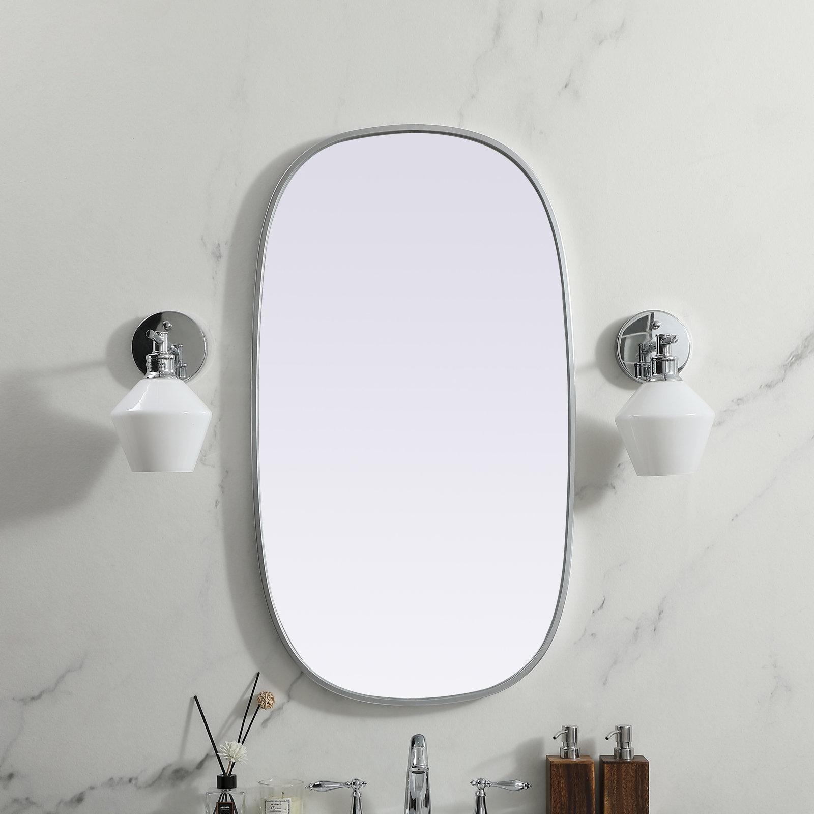 Sabine Accent Mirror, Silver, 36" x 20"