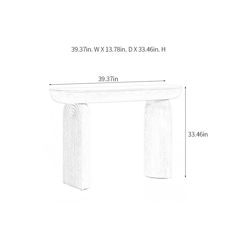 Retro Creative Art Console Table, 33.46" H x 39.37" W x 13.78" D