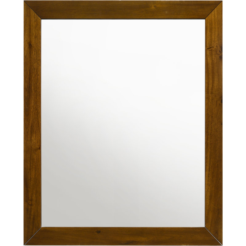 Charlize Wood Flat Wall Mirror, Brown