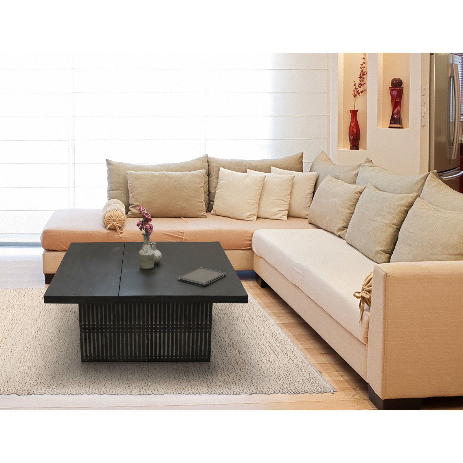 Anstead Solid Wood Single Coffee Table, Antique Brown