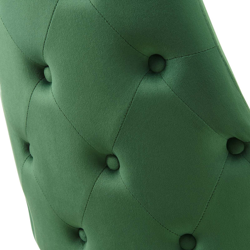 Chaise parsons capitonnée en velours, Émeraude