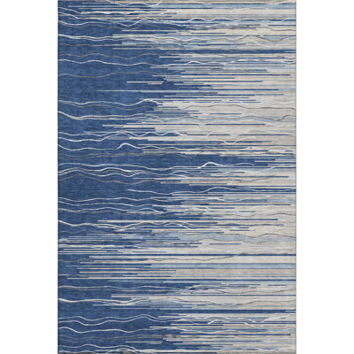 Premium Machine Washable Lyndhurst AMF996 Stripes Rug