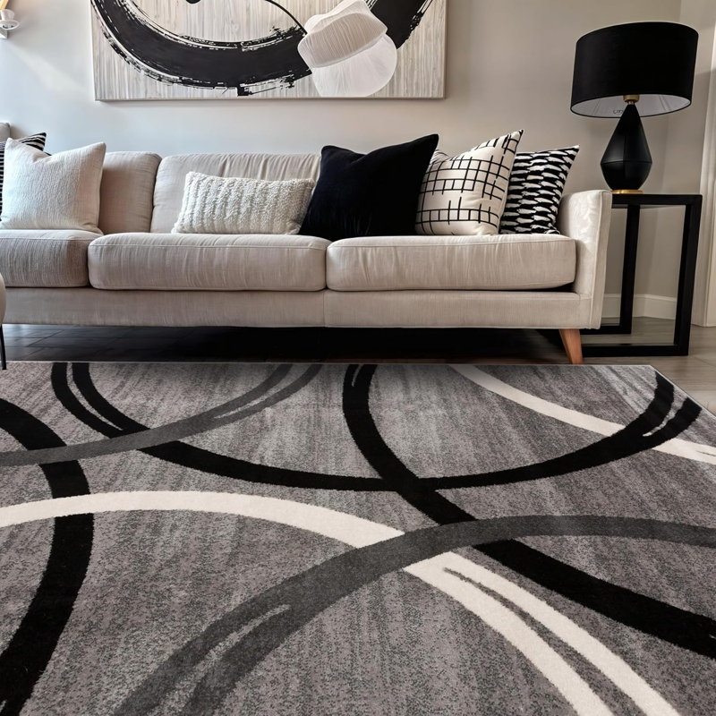 Wave Shaped Circular Design Carpet