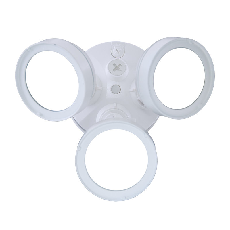 Projecteur d'extérieur à DEL intégré blanc TGS 3000 Lumen avec tête triple ronde, 4000K