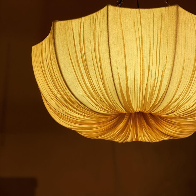 1 - Light Linen Bowl Shade Pendant , 11.02" H x 31.49" W x 31.49" D