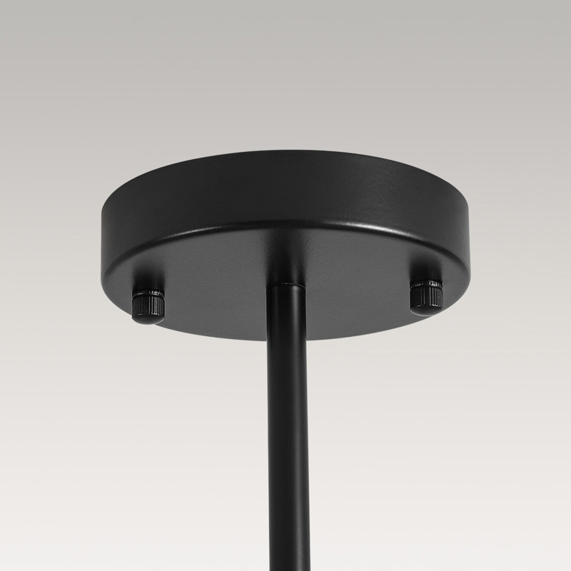 Mid-Century Modern 6-Light Iron Sputnik Semi Flush Mount Ceiling Light, Matte Black/Brass