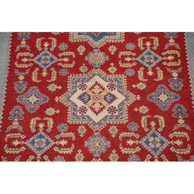 Handmade Red Kazak Oriental Area Rug 10
