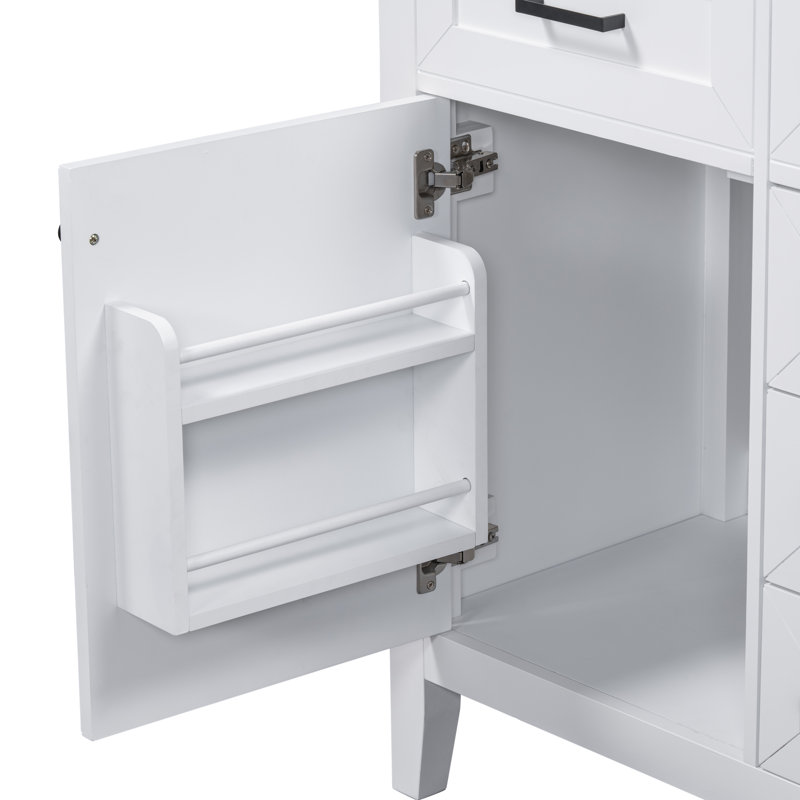 Base de meuble-lavabo simple 30 po seulement, Blanc, Noir