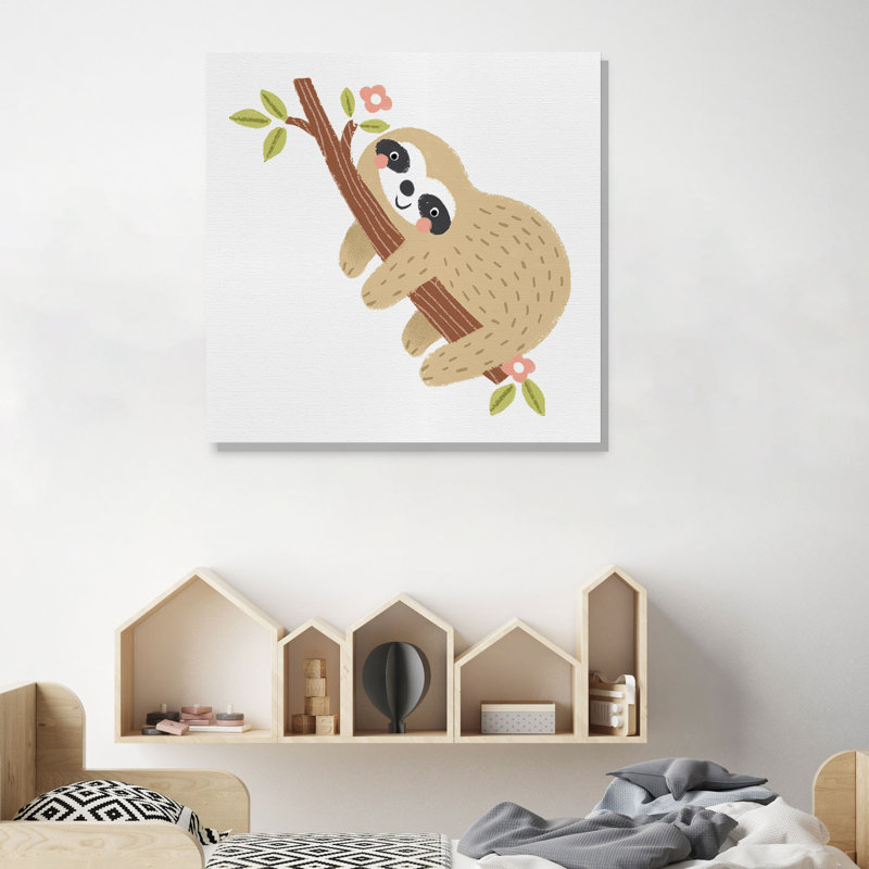 « brun clair sloth », peinture sur toile tendue, H 40 po x l 40 po x P 1,5 po