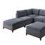 Ensemble de canapé modulaire en tissu de chenille gris cendré pour salon modulaire avec coin en coin et 2 repose-pieds capitonnés