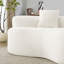 Canapé incurvé de 165,3 cm (65,2 pouces), tissu blanc, mousse à compression intégrale, sans installation, capacité de 159 kg (350 lb), moderne et confortable pour la vie quotidienne, velours, convivialité