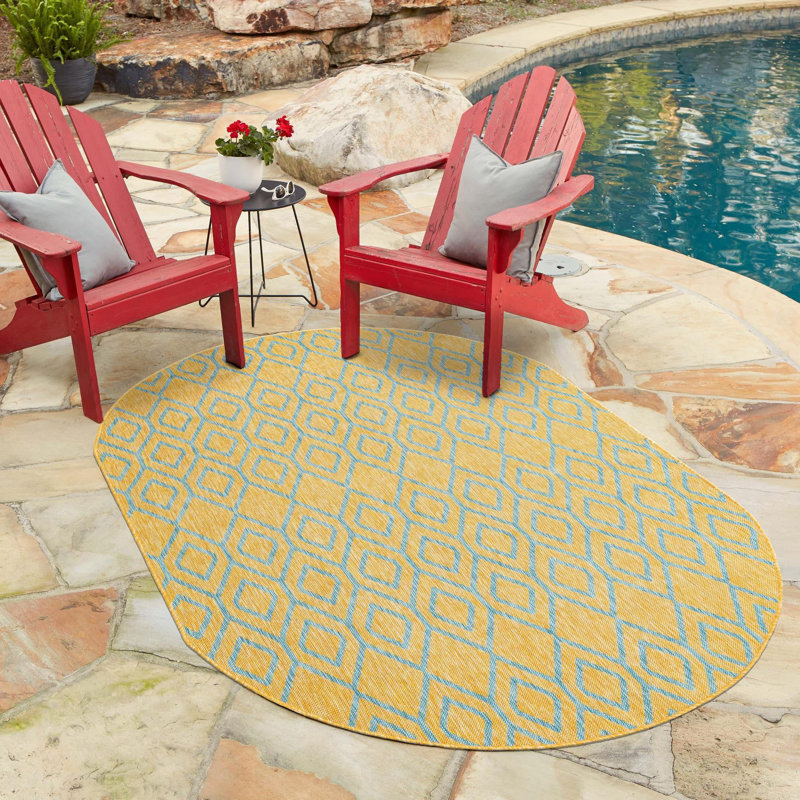 Tapis intérieur / extérieur Jill Zarin Turks and Caicos, Ovale 5 pi 3 po x 8 pi