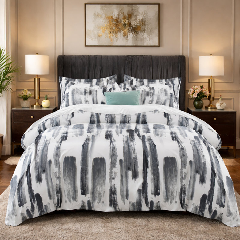 Microfiber Abstract Duvet Cover Set, DOUBLE