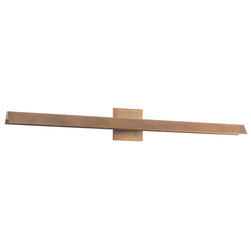 Galleria 15-in Brass dimmable LED Wall Sconce, Antique Brass, 37-in