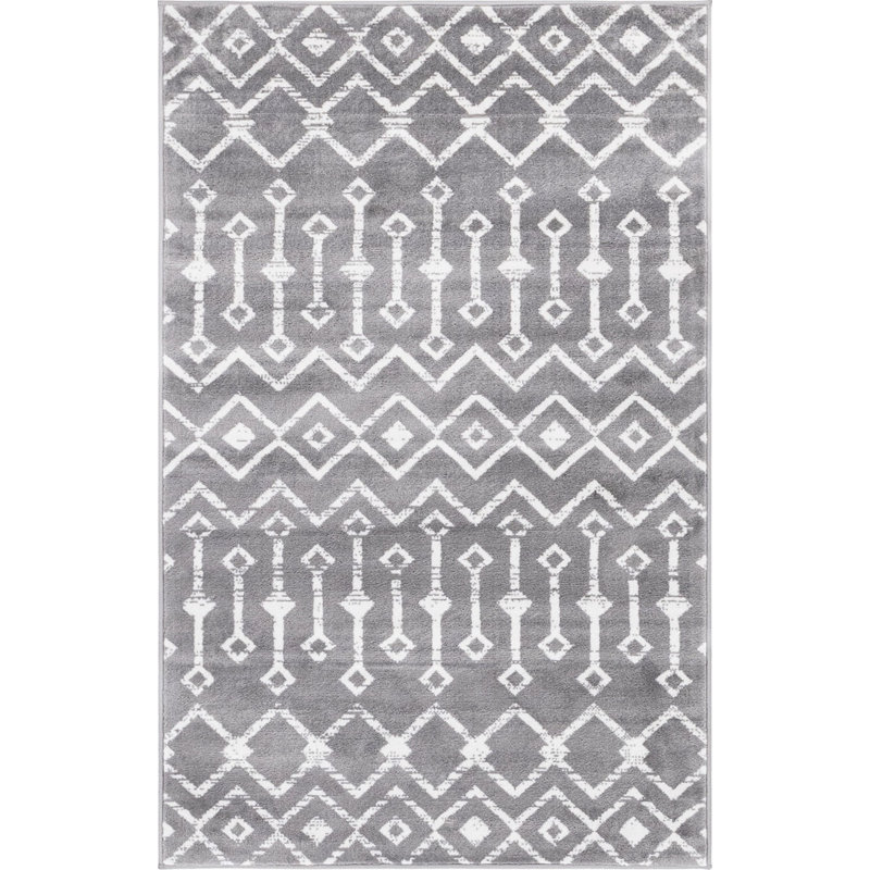 Tapis contemporain Aemtenan couleur pierre, Rectangle 3 pi 3 po x 5 pi 3 po