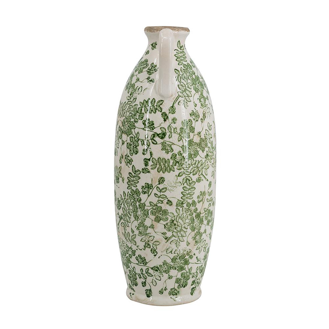 Flower Vase - Green/White Winston Porter 