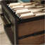 Bureau avec rehausse, finition brune
