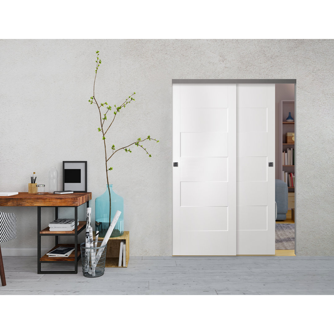 Lester 80'' Hollow Flush Sliding Closet Doors Belldinni 