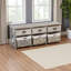 Banc de rangement à 3 tiroirs avec paniers au fini gris clair Yarven, H 16,28 po x l 41,89 po x P 11,26 po
