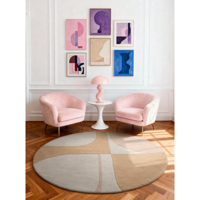 Deveshi Geometric Wool Hand Tufted Area Rug