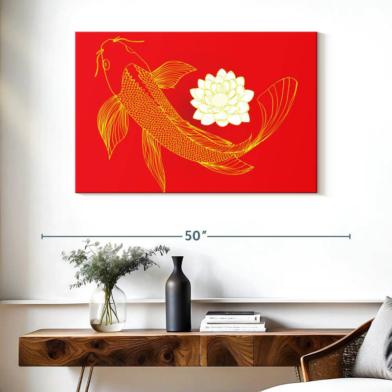 Oriental Koi Fish, 26" H x 39" W