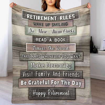 Couverture de retraite pour hommes 2026, couvertures chaudes et douces pour professeur à la retraite Boss Coworker Farewell Présent 60 po x 80 po