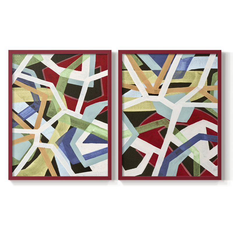 Magnetic Color I-Premium Framed Print -Ready to Hang - No Nails Required - No Nails Required, 21" H x 34" W, Red