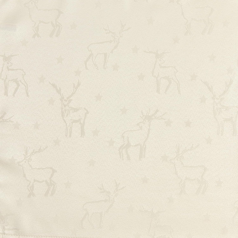 Christmas Tablecloth Deer Embossed Design, Cream