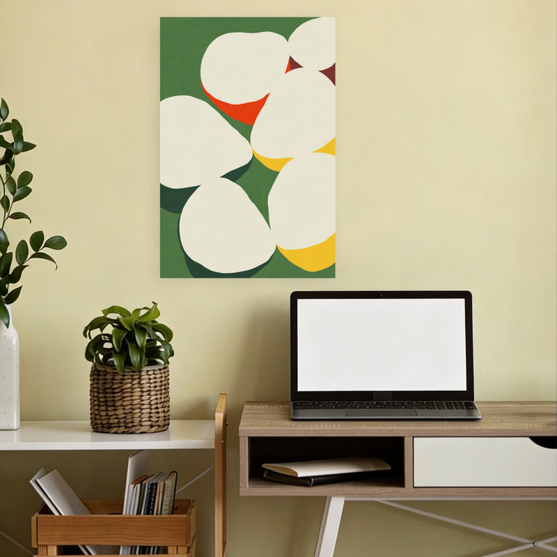 Affiche murale abstraite florale vibrante et audacieuse, style contemporain, représentant une fleur et la nature