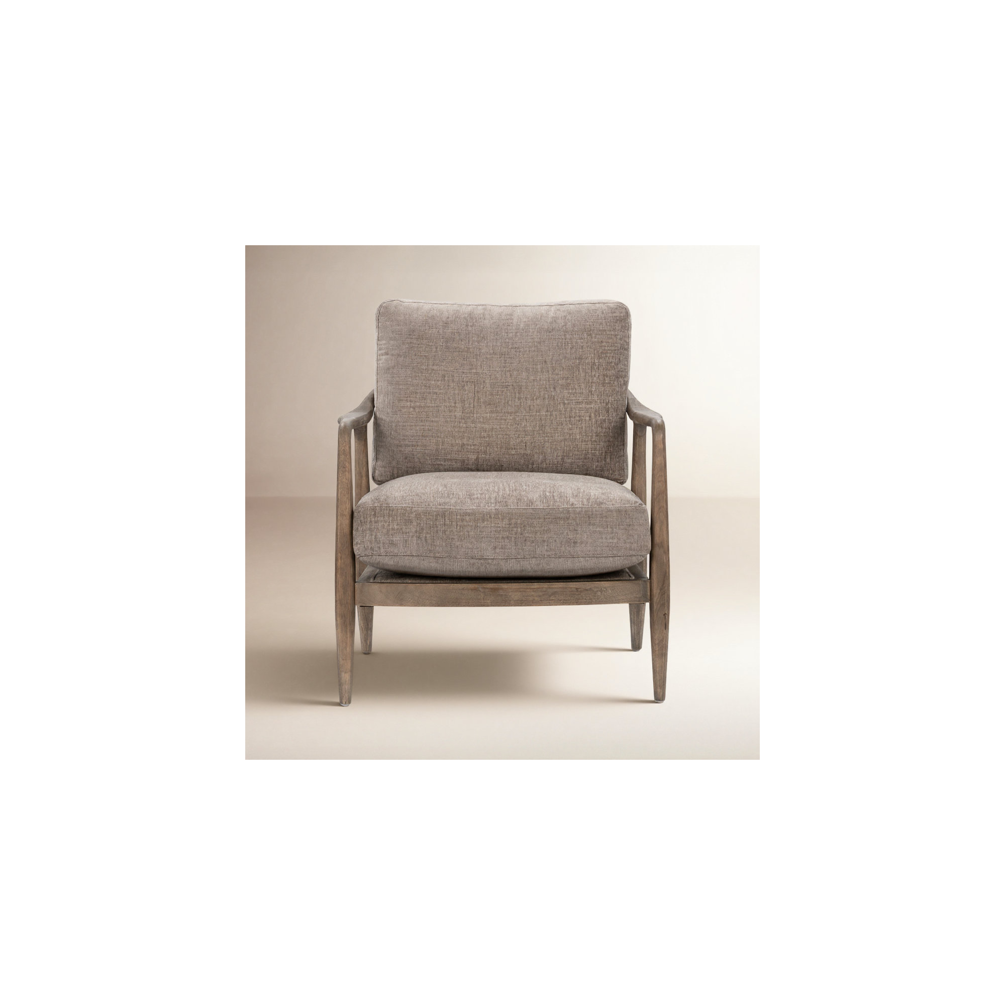 Sefarina Upholstered Armchair, Grayish Brown Polyester