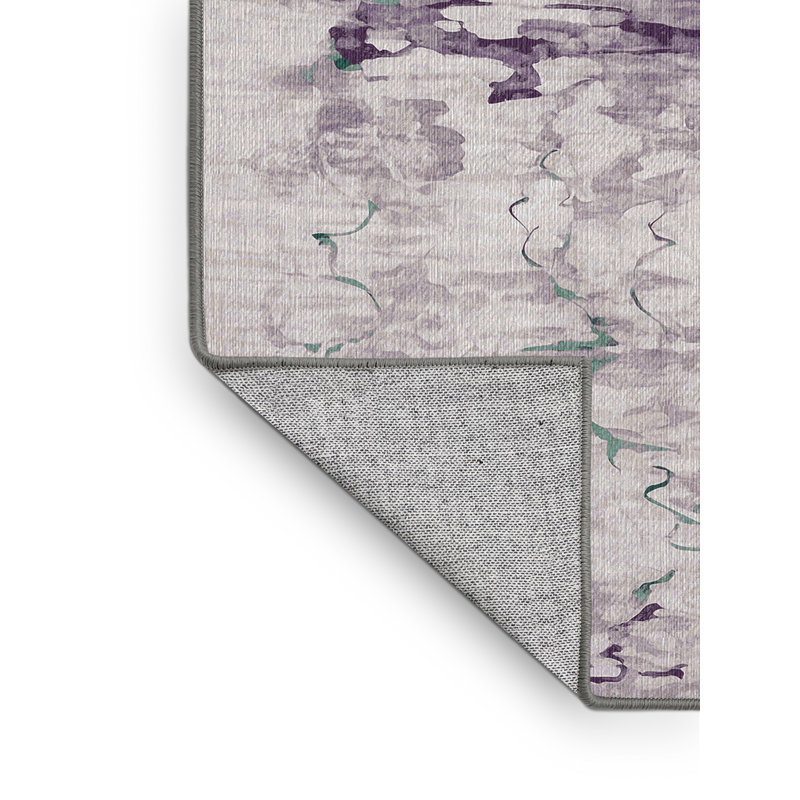Machine Washable Gray Area Rug, Rectangle 6' x 9'