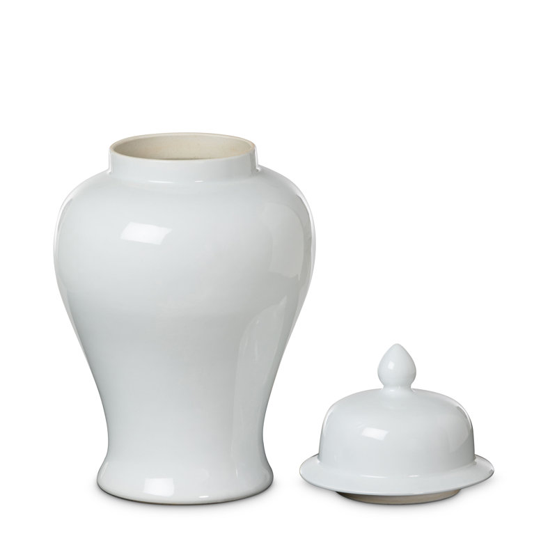 Imperial Ceramic Ginger Jar, Indigo, Small, 17.71" H x 9.84" W x 9.84" D, Ivory, 34 pieces
